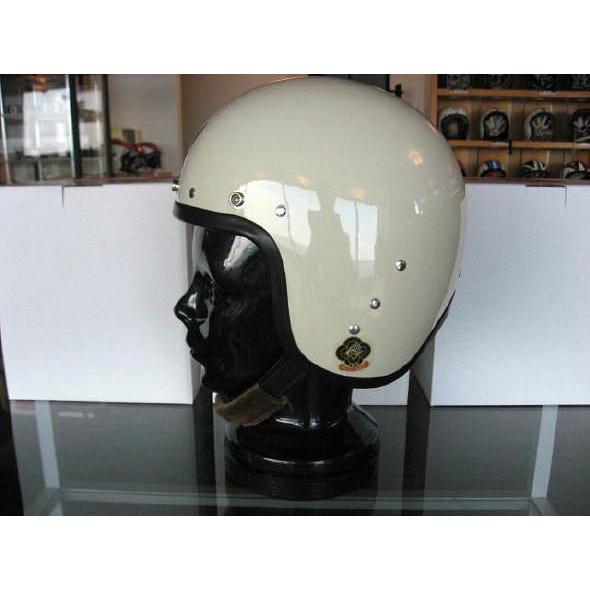 【DBMSオリジナル】ROCKET MASTER WHITE ロケットマスター ホワイト （内装：レッドサテン , バイザー用スナップボタン：あり） UK復刻ヘルメット |  | 01
