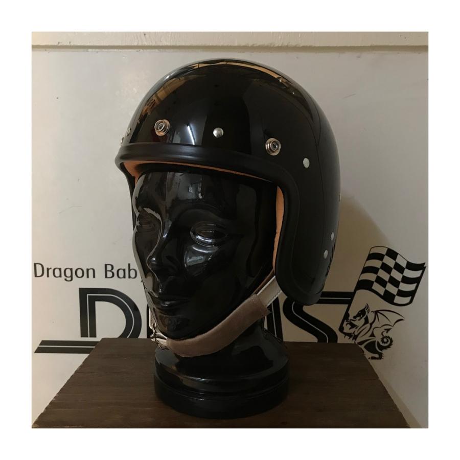 【DBMS オリジナル】ROCKET MASTER BLACK (内装：レッドサテン , バイザー用スナップボタン：あり) UK復刻ヘルメット |  | 01