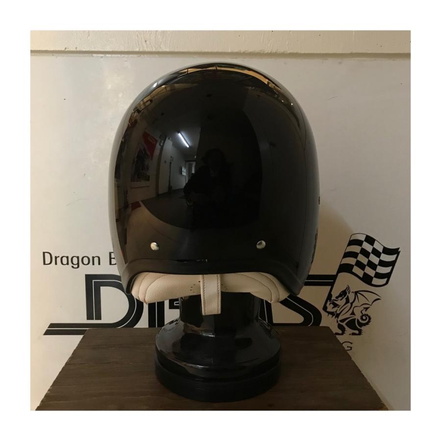 【DBMS オリジナル】ROCKET MASTER BLACK (内装：レッドサテン , バイザー用スナップボタン：あり) UK復刻ヘルメット |  | 03