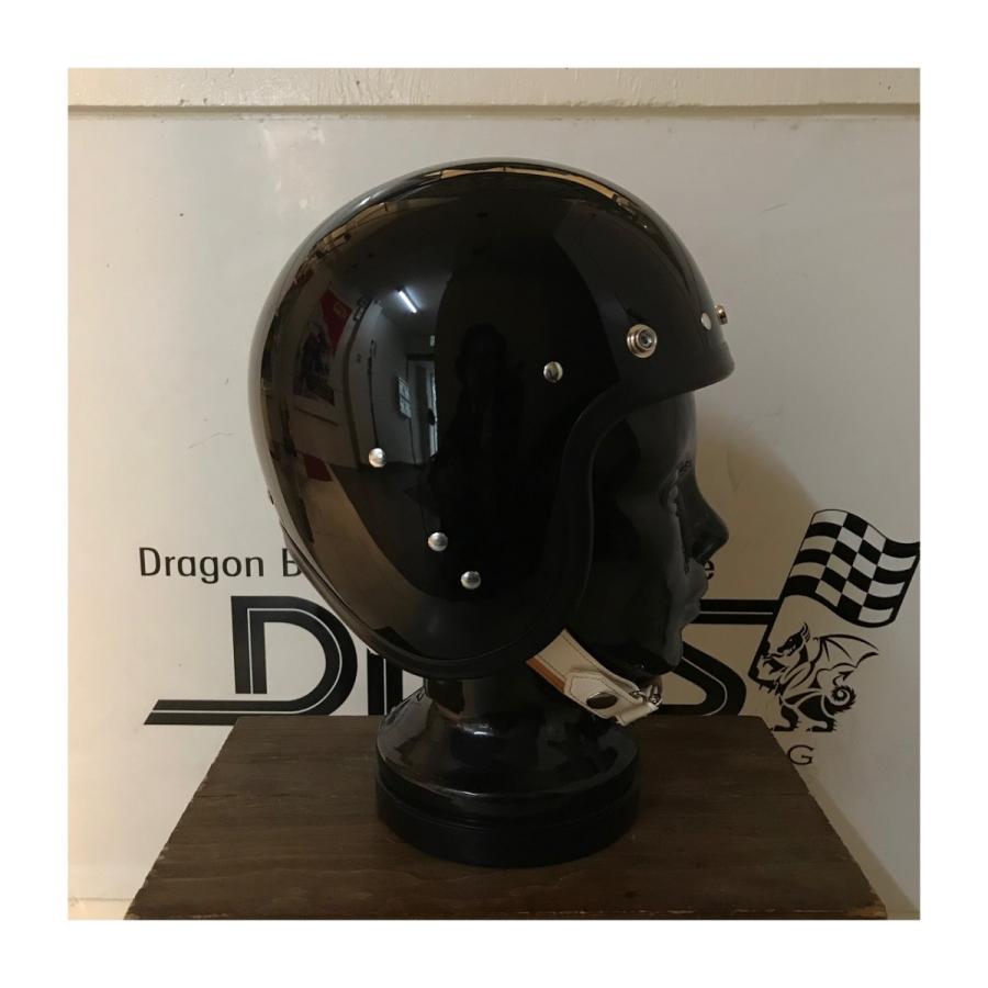 【DBMS オリジナル】ROCKET MASTER BLACK (内装：レッドサテン , バイザー用スナップボタン：あり) UK復刻ヘルメット |  | 04
