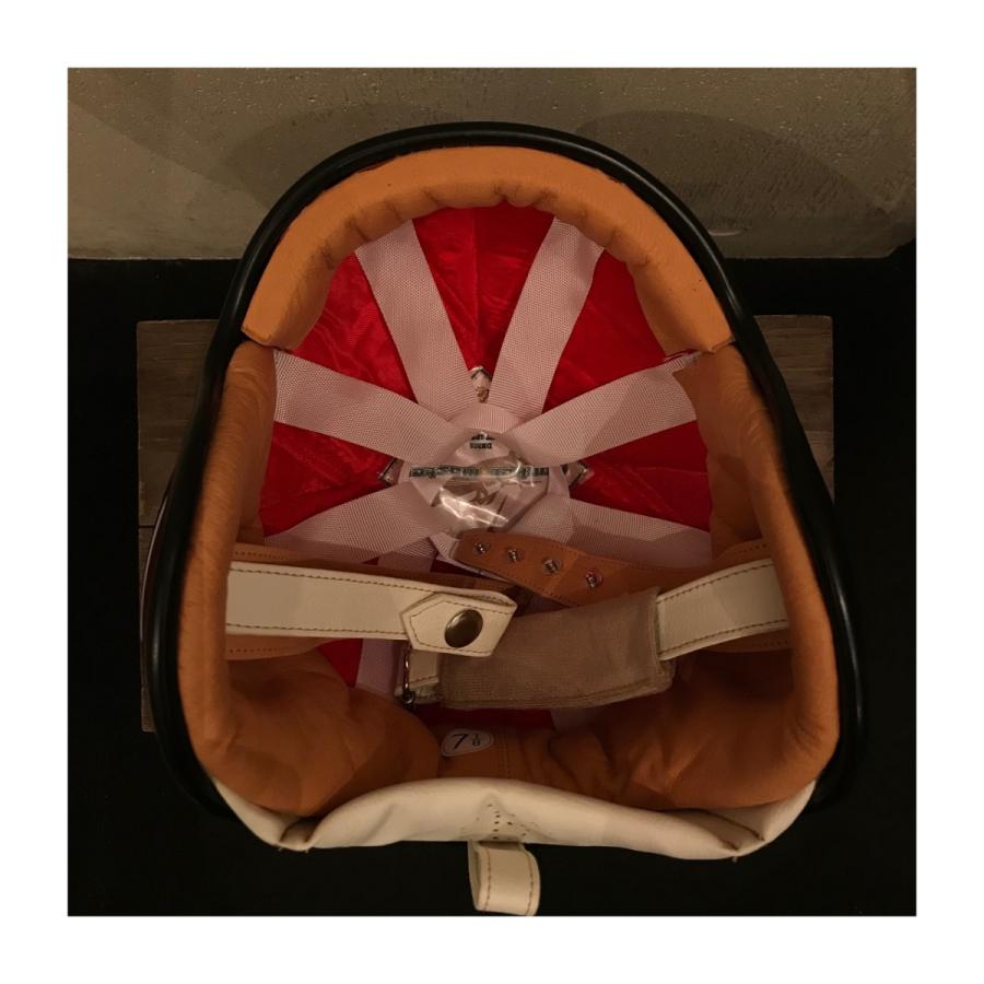 【DBMS オリジナル】ROCKET MASTER BLACK (内装：レッドサテン , バイザー用スナップボタン：あり) UK復刻ヘルメット |  | 06