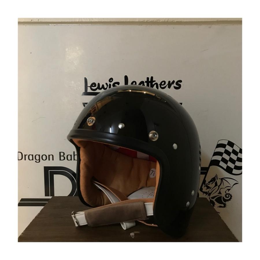 【DBMS オリジナル】ROCKET MASTER BLACK (内装：レッドサテン , バイザー用スナップボタン：あり) UK復刻ヘルメット |  | 08