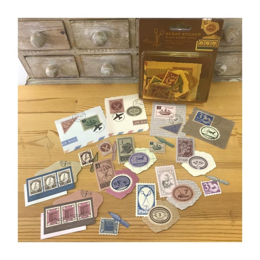 売り切れました！アウトレット品70％OFF! スクラップホリック・フレークステッカー  切手 |  | 02