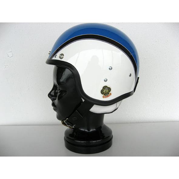 【DBMSオリジナル】SPACE ROCKET WHITE×BLUE FLASH スペースロケット ホワイト×ブルーフラッシュ UK復刻ヘルメット 3rdタイプ |  | 01