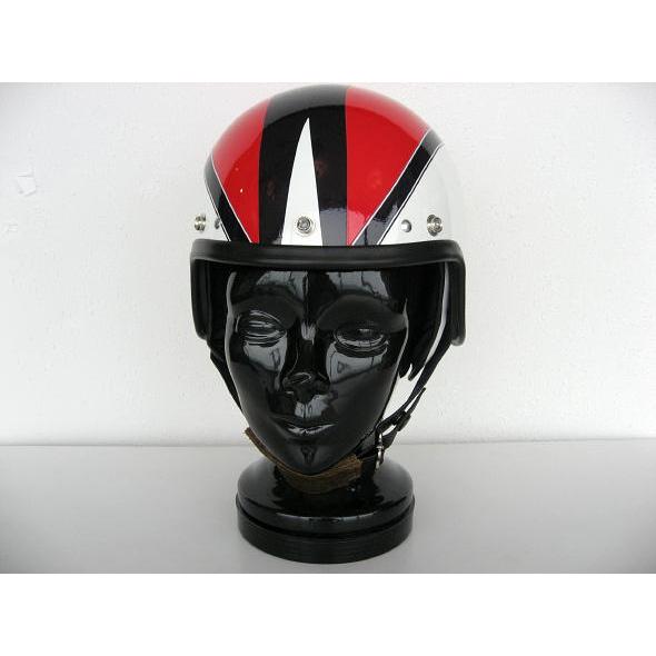 【DBMSオリジナル】SPACE ROCKET WHITE×RED FLASH スペースロケット ホワイト×レッドフラッシュ UK復刻ヘルメット 3rdタイプ | 