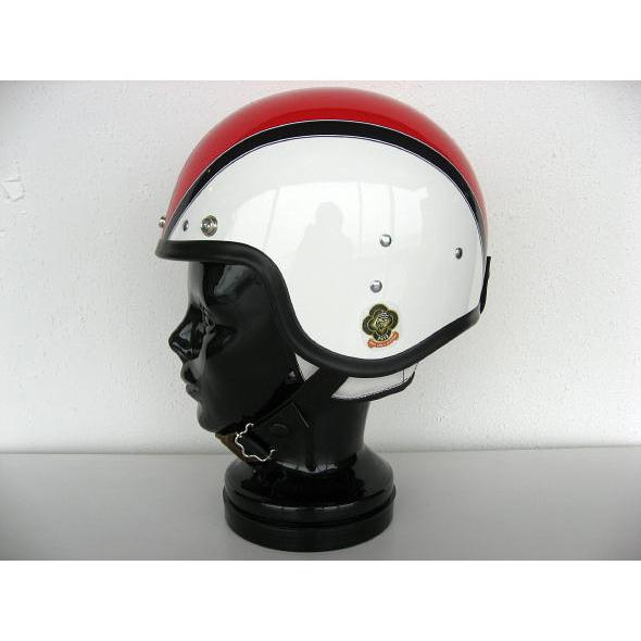 【DBMSオリジナル】SPACE ROCKET WHITE×RED FLASH スペースロケット ホワイト×レッドフラッシュ UK復刻ヘルメット 3rdタイプ |  | 01