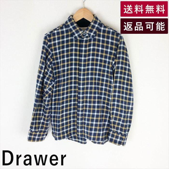 DRAWER ドゥロワー Drawer シャツ チェックシャツ ネルシャツ風 長袖 