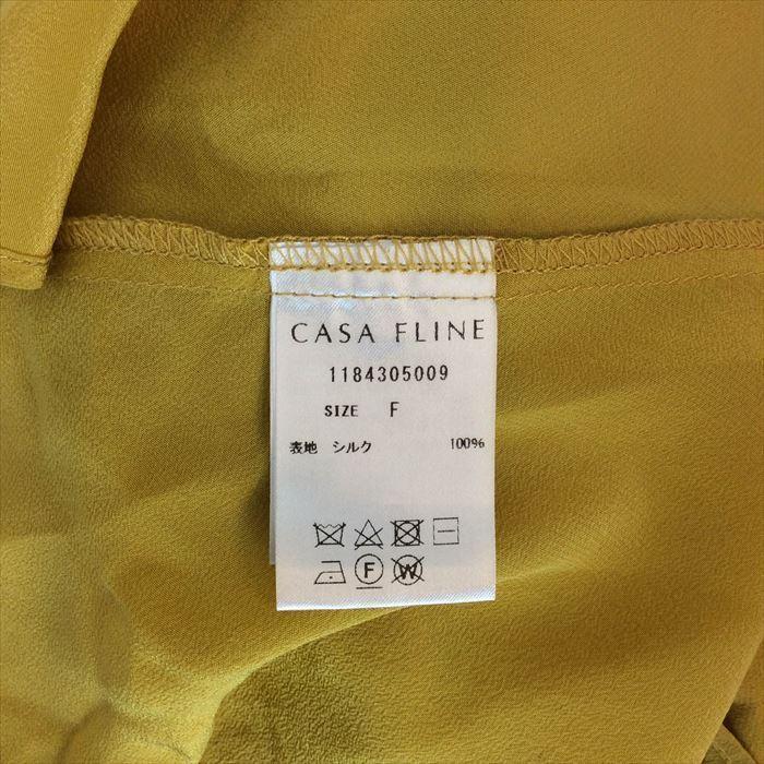 カーサフライン CASA FLINE シルクロングワンピース マスタード マキシ 
