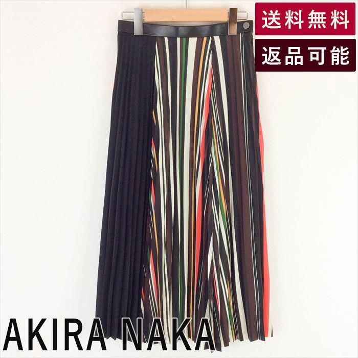 ファッション ボタニカル ミディアムベール アキラナカ Akira Naka スカート ウエストレザー プリーツ ストライプ E0104y0 E02 9o1hylca8b Www Boulevardrestaurants Com