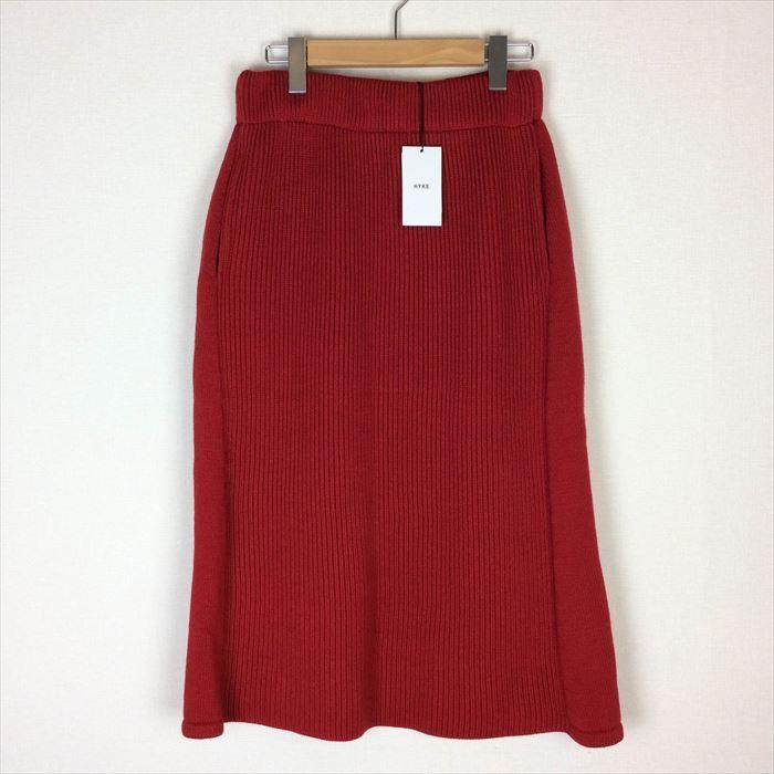 HYKE ハイク スカート 赤 ニットスカート レッド 新品 E0106N056-E0215  
