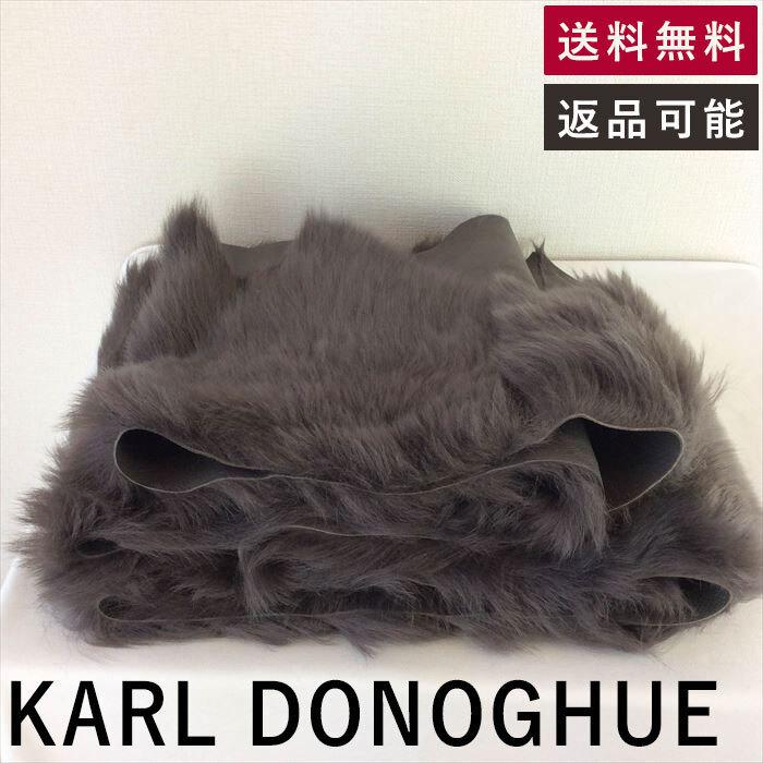 カールドノヒュー KARL DONOGHUE ストール 毛皮 羊 グレーブラウン 