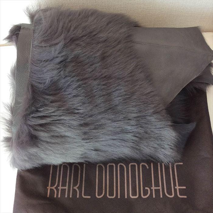 カールドノヒュー KARL DONOGHUE ストール 毛皮 羊 グレーブラウン 