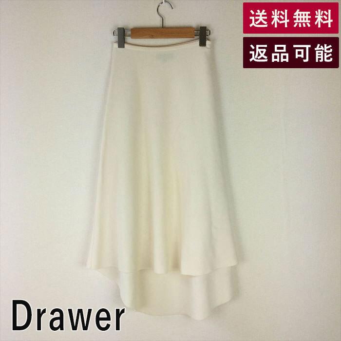 ドゥロワー Drawer スカート ミラノリブフレアスカート 白 コットン  
