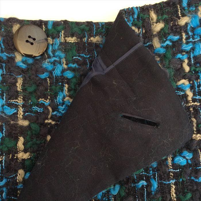 ドゥロワー Drawer スカート BLUEツィードスカート ネイビー 秋冬  