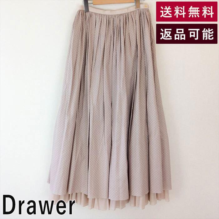 DRAWER ドゥロワー/look掲載 Wギャザーチェックスカート　ロング DRAWER ドゥロワー/look掲載 Wギャザーチェックスカート ロング DRAWER