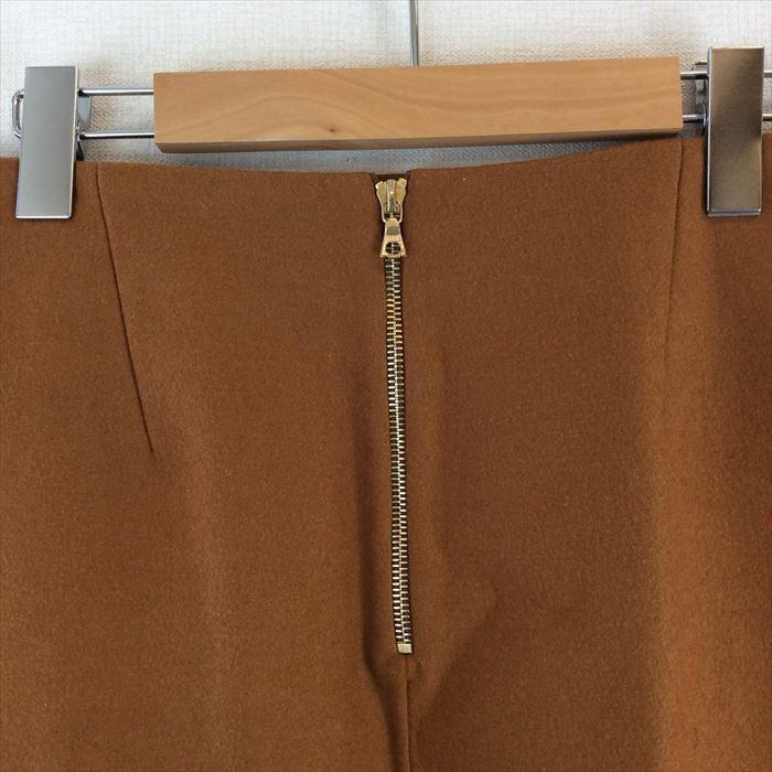 ドゥロワー Drawer スカート ブラウン フレア マスタード ウール  