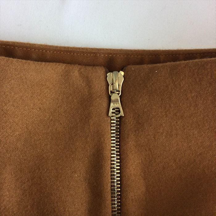 ドゥロワー Drawer スカート ブラウン フレア マスタード ウール  