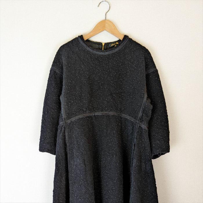 リンブラック　Drawer ドゥロワー ワンピース DRAWER ドゥロワー Drawer ワンピース ブラックフリンジワンピース 黒