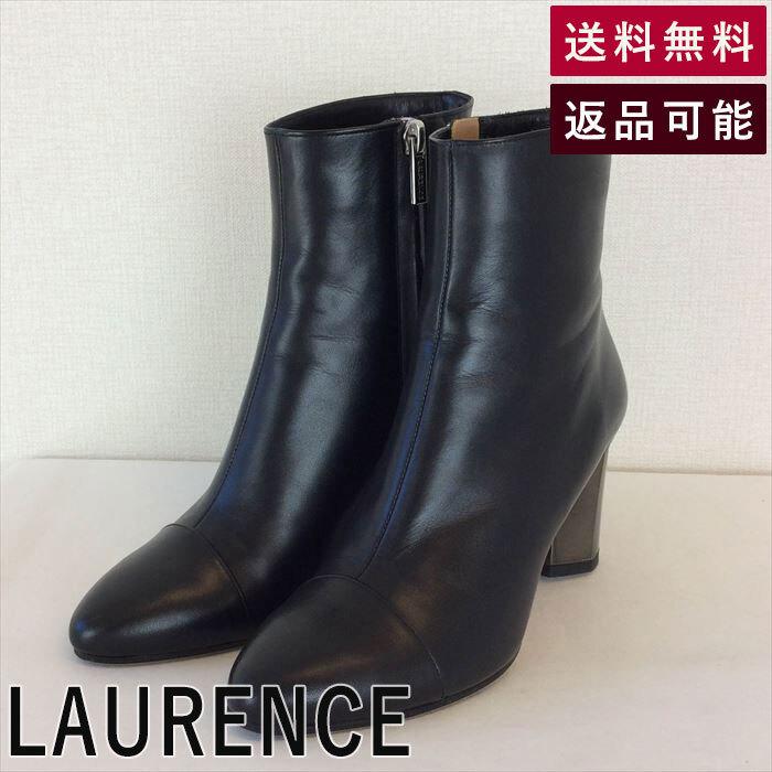 ロランス LAURENCE ブーツ ブラック カーフレザー メタルヒール 