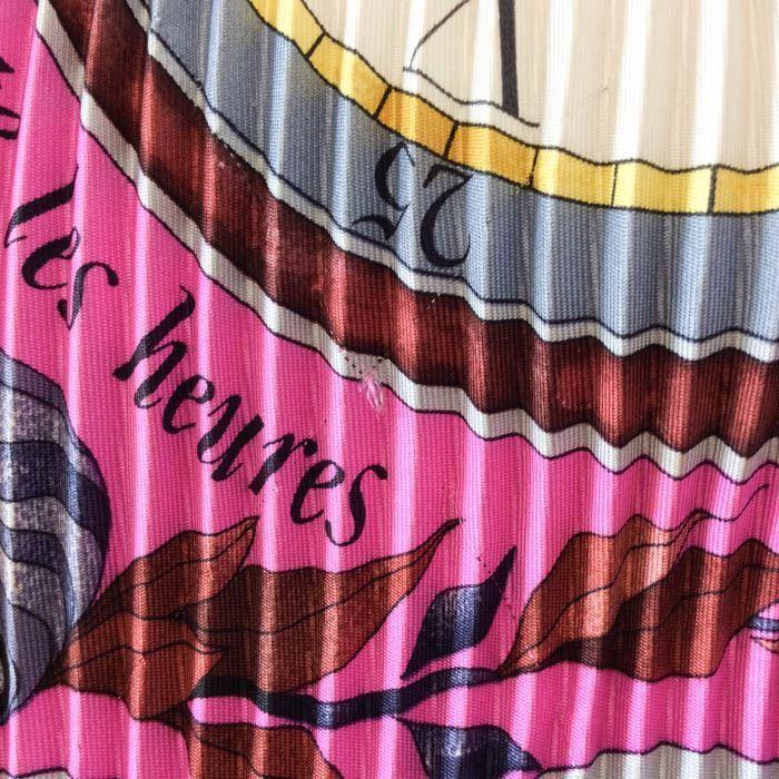 エルメス Hermes プリーツスカーフ シルク ブルー 青 F0222EQ001-F0426