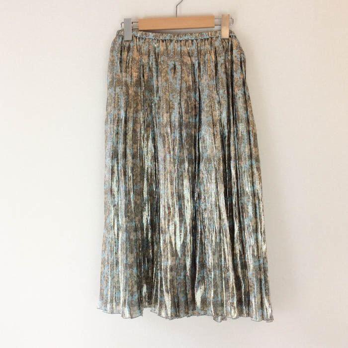 ドゥロワー　ラメプリーツスカート 新品未使用 ドゥロワー ラメ入りプリーツスカート