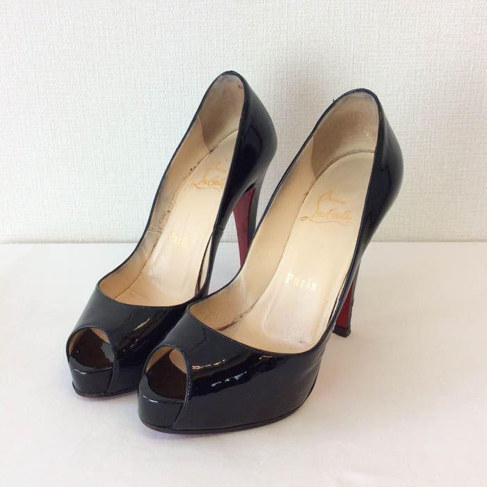 クリスチャンルブタン Christian Louboutin 靴 黒 エナメル パテント 