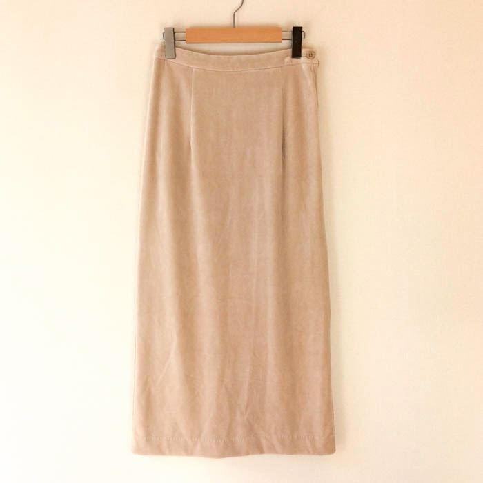 ロンハーマン Ronherman ベロアスカート ベージュ ライトベージュ  