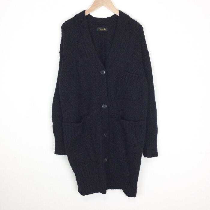 Drawerドゥロワームートンパッチロングカーディガン1ニットボア