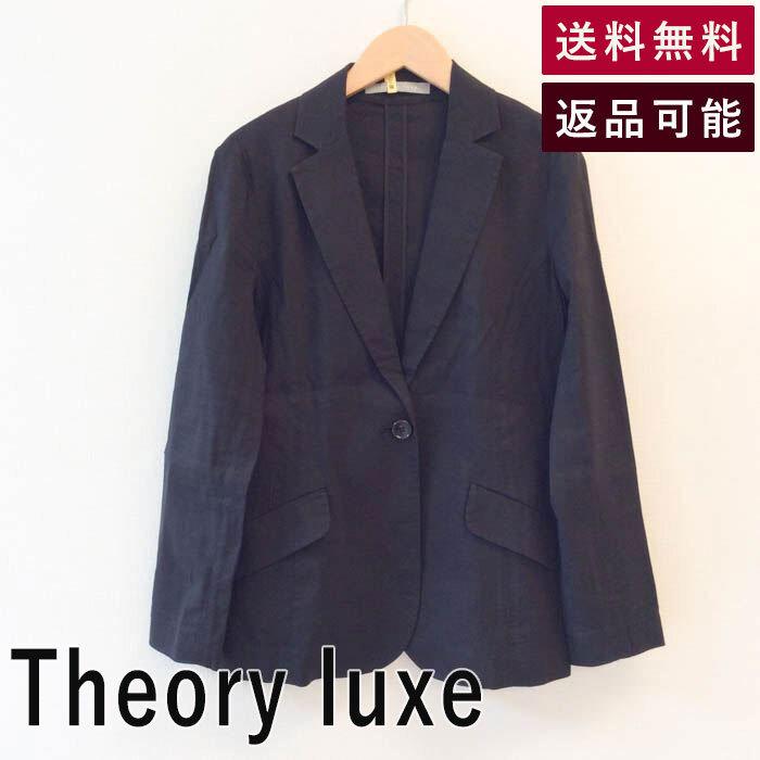 セオリーリュクス Theory luxe ジャケット 黒 ストレッチ ブラック 36 