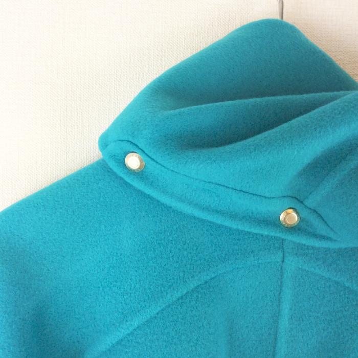 美品✨ドゥロワー ウール ケヌキ ポンチョ コート ターコイズブルー