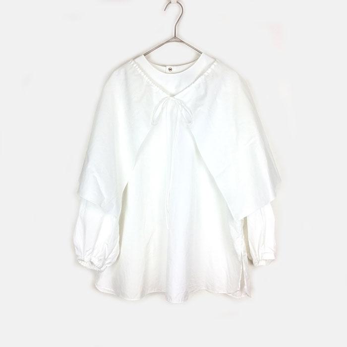 ドゥロワー Drawer ブラウス 襟付き ビッグカラー 2way 白 取外し可