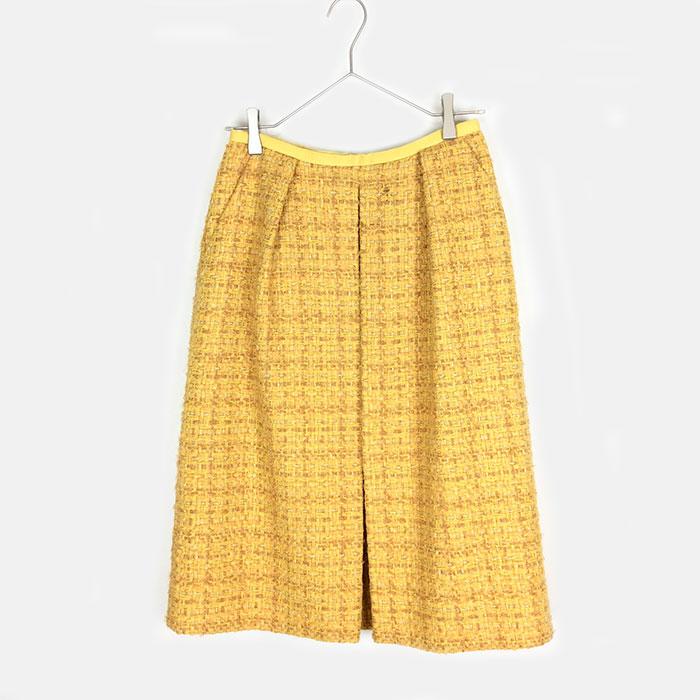 DRAWER（ドゥロワー） スカート ツイードタック イエロー系 タックス