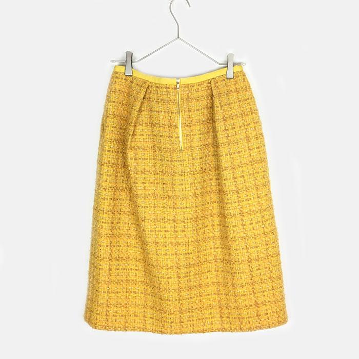 スカート Drawer DRAWER ドゥロワー Drawer スカート ツイードタック イエロー系