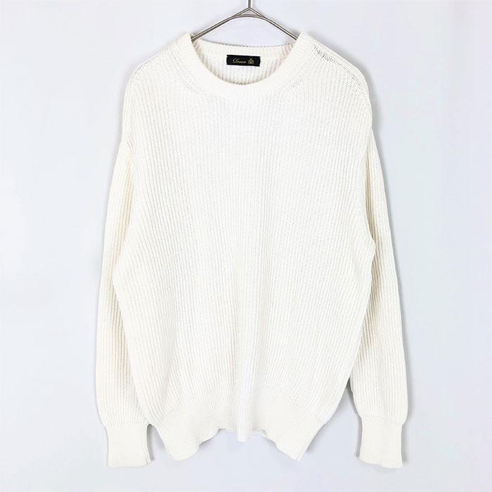 ドゥロワー Drawer ニット 9Gコットン畔編みスナッププルオーバー  