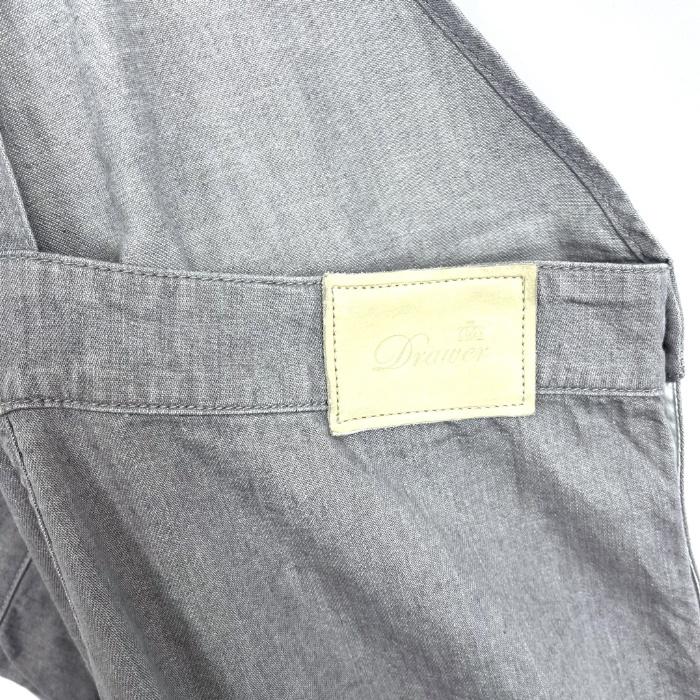 ドゥロワー Drawer オールインワン デニムオーバーオール ロゴ刺繍 グレー ドゥロワー Drawer オールインワン デニムオーバーオール ロゴ