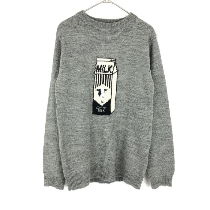 シニカル CYNICAL ミルクジャガードニット MILK ワンポイント