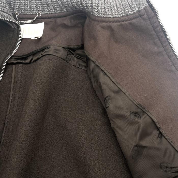 クロエ Chloe ハーフコート ジャケット 襟ニット ワイドスリーブ