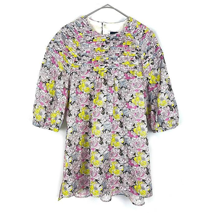 ドゥロワー Drawer 花柄ブラウス コットンシルクプリント ブラウス 