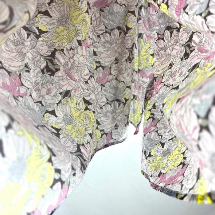 ドゥロワー Drawer 花柄ブラウス コットンシルクプリントタック 