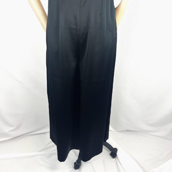 ラインヴァンド LEINWANDE サテンサロペット 肩紐 ワイドパンツ とろみ 