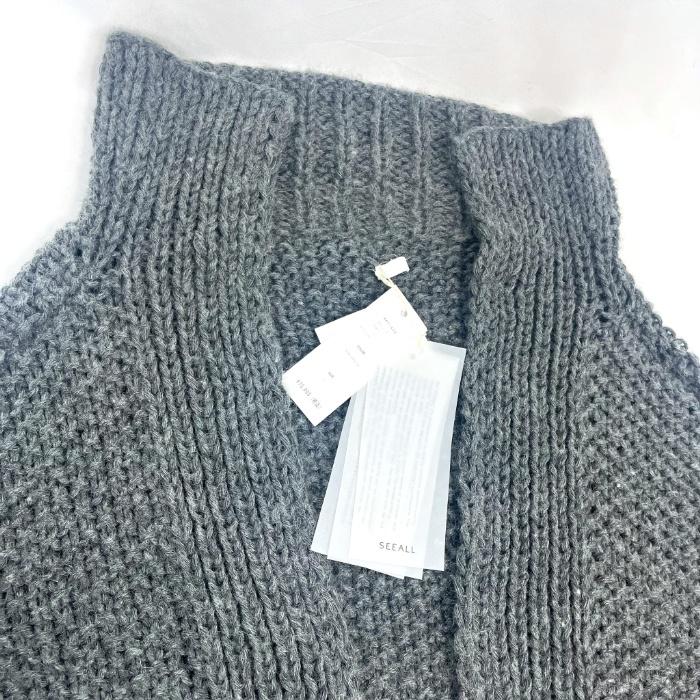 シーオール SEEALL ニットカーディガン 変形デザイン ショート丈