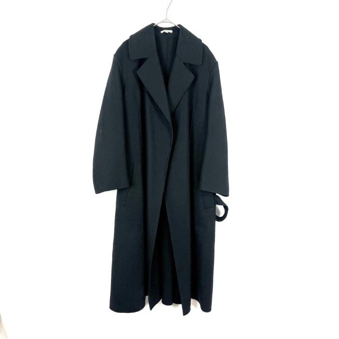 ブラミンク　BLAMINK 黒 ロングコート ベルト付き ドゥロワー ブラミンク BLAMINK ロングコート ベルト付き ゆったりめ シンプル