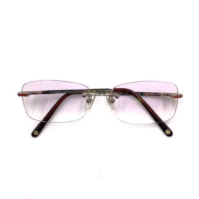 シャネル サングラス パープル 縁無し グラデーション　CHANEL シャネル CHANEL メガネ 眼鏡 度入り グラデーションレンズ フチなし
