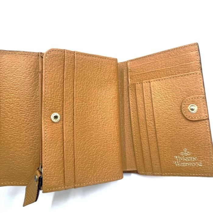【極美品】ヴィヴィアンウエストウッド 三つ折り財布 オーブ キャメル レザー ヴィヴィアンウエストウッド Vivienne Westwood 三つ折り財布 オーブ
