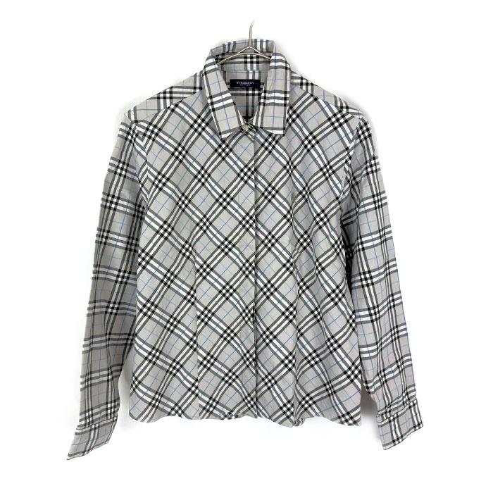 バーバリー BURBERRY 長袖シャツ チェック柄 コットン ロゴ刺しゅう