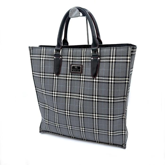 Burberry ブラック チェック柄 トートバッグ バーバリー ブラックレーベル トートバッグ グレーチェック グレー 白