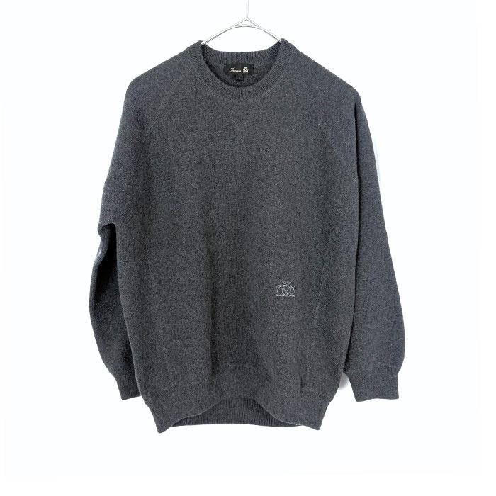 ドゥロワー Drawer スウェット風ニット ロゴ刺しゅう カシミヤ混