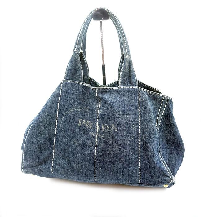 プラダ PRADA カナパGM ハンドバッグ 大きめ カジュアル デニム生地