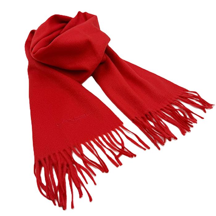 LANCEL ランセル カシミア ストール マフラー レッド 送料無料