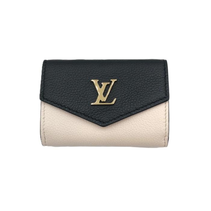 ルイヴィトン 財布 ポルトフォイユ ロックミニ 三つ折り バイカラー 黒
